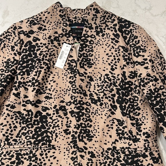 J. Crew Going-Out Blazer in Leopard Print Linen Blend Preppy Academia Size 6 NWT - Picture 5 of 16
